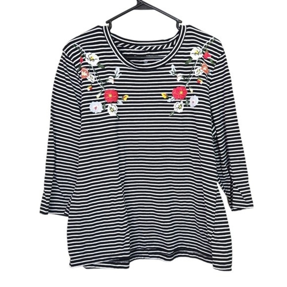 Rebecca Malone 3/4 sleeve Embroidered Shirt Size XL